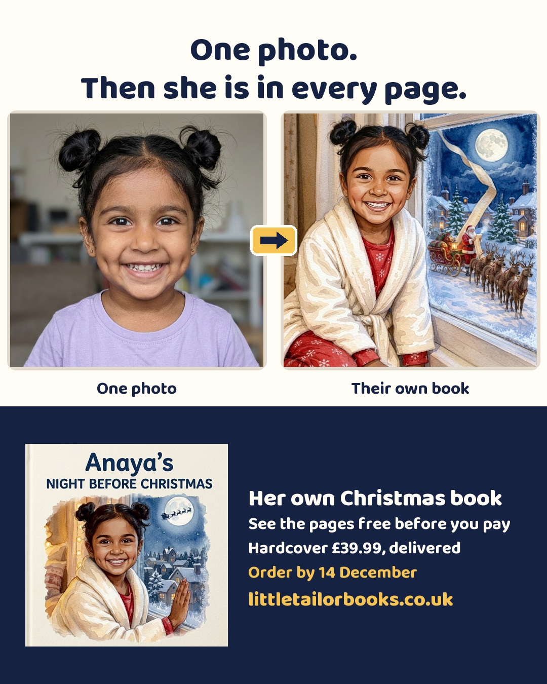 Still advert A: one photo, then she is in every page